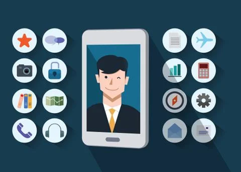 Smart concept flat design, vector イラスト素材