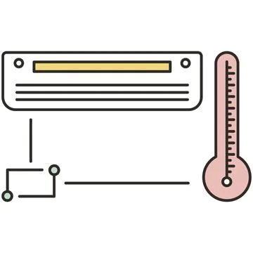 Smart conditioner and home heating control icon vector Stock Illustration