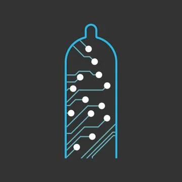 Smart condom icon. Gadget to determine physical activity during intercourse. Stock Illustration