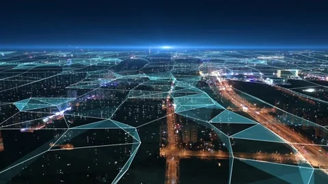 smart Connected city skyline. Futuristic... | Stock Video | Pond5