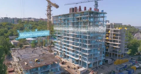 Smart construction visualization. Smart construction site. Smart construction Видео 263025735