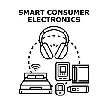 Smart consumer electronics concept creating connected home ecosystem Stock Illustration