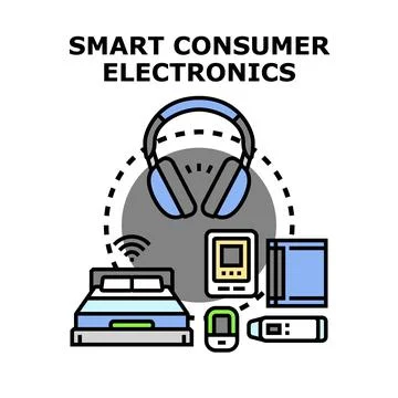 Smart consumer electronics concept creating connected home ecosystem Stock Illustration
