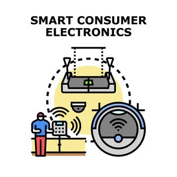 Smart consumer electronics remote controlling and automation concept Stock Illustration