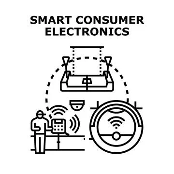 Smart consumer electronics remote controlling and automation concept Stock Illustration