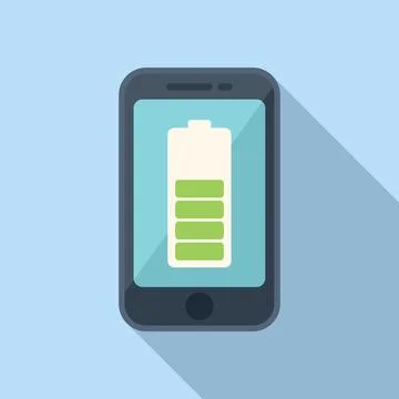 Smart consumption battery icon flat vector. Care resource Stock Illustration