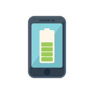 Smart consumption battery icon flat vector. Care resource Stock Illustration