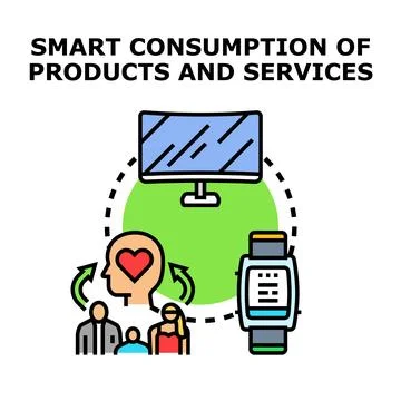 Smart consumption of products and services concept illustration Stock Illustration