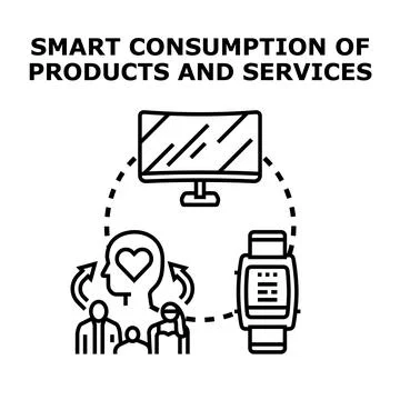 Smart consumption of products and services concept illustration Stock Illustration