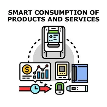 Smart consumption of products and services concept illustration Stock Illustration