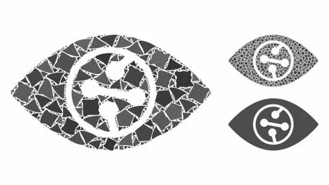 Smart contact lens Composition Icon of Unequal Elements Illustrazione stock