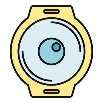 Smart contact lens technology developing vision icon Stock Illustration