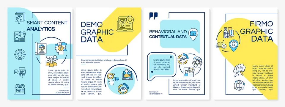 Smart content analytics brochure template Illustrazione stock