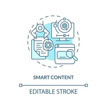Smart content gradient concept editable icon Stock Illustration