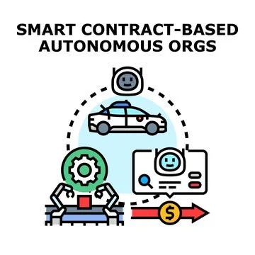 Smart contract based autonomous organizations concept illustrating Stockillustratie