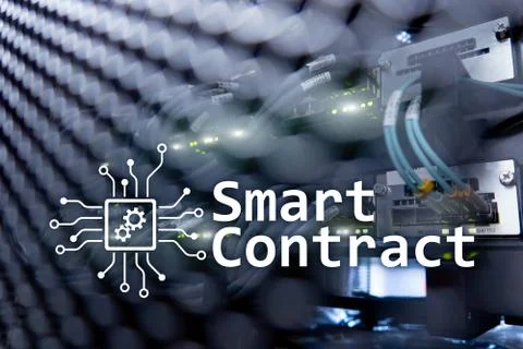 Smart contract, blockchain technology in modern business. Foto stock