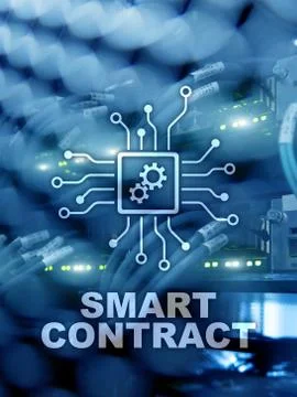 Smart contract, blockchain technology in modern business. Foto stock