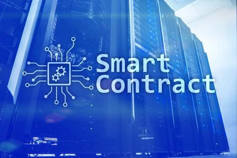 Smart contract, blockchain technology in modern business. Stock Photos