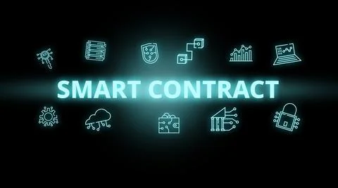Smart contract concept. Type of trading on the crypto market. Stock Illustration