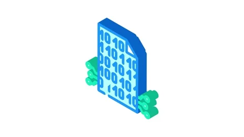 Smart contract decentralized application isometric icon animation Stock Footage 327280505