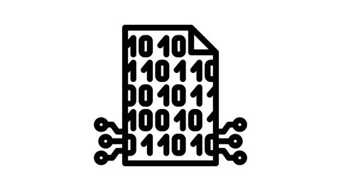 Smart contract decentralized application line icon animation Stock Footage 326751596
