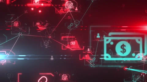 Smart contract decentralized DeFi agreement business on blockchain network Stock Footage 178775967
