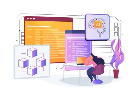 Smart Contract Execution abstract concept vector illustration. Illustrazione stock