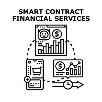 Smart contract financial services technology concept Stock Illustration