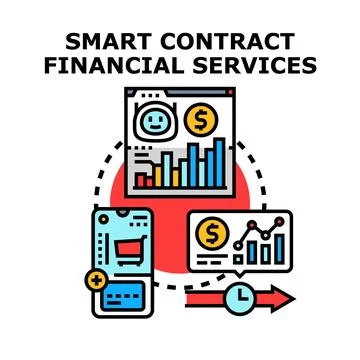 Smart contract financial services technology concept Stock Illustration