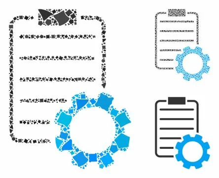 Smart contract gear Composition Icon of Unequal Elements 스톡 일러스트