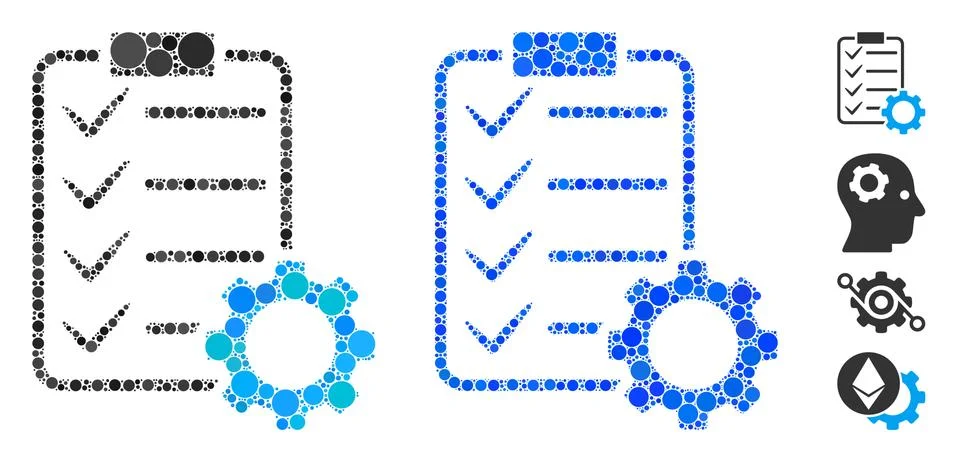 Smart Contract Gear Composition Icon of Spheric Items Stock Illustration