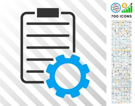 Smart Contract Gear Flat Icon with Bonus Stockillustratie