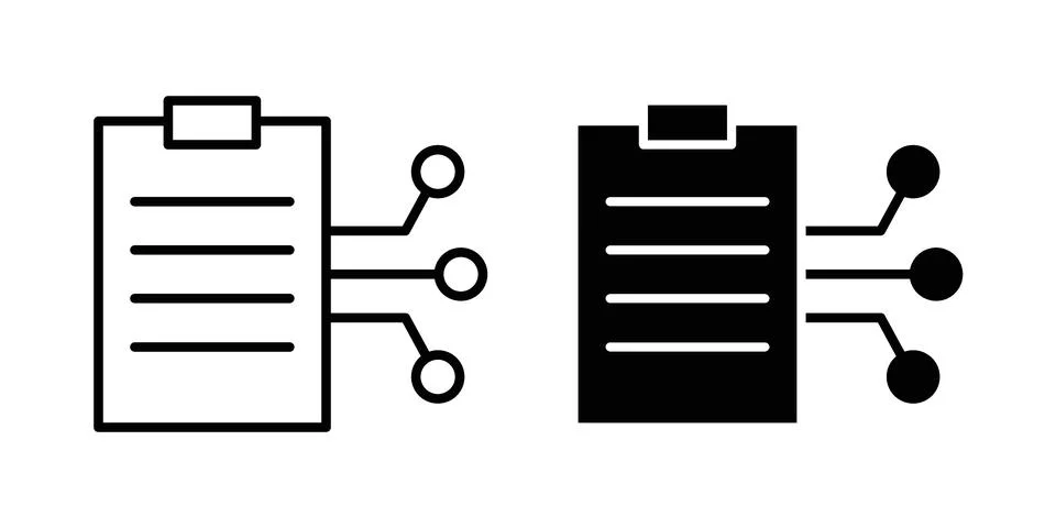 Smart contract icon linear versions pack on white background Stock Illustration