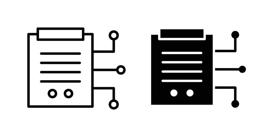 Smart contract icon set modern line and solid style collection. Stock Illustration
