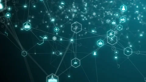 Smart contract supply chain blockchain technology DeFi business solution Stock Footage 192564183