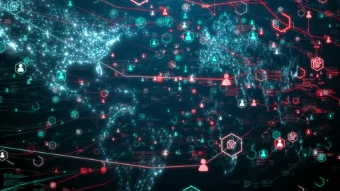 Smart contract supply chain DeFi blockchain technology business solution Stock Footage 178772222