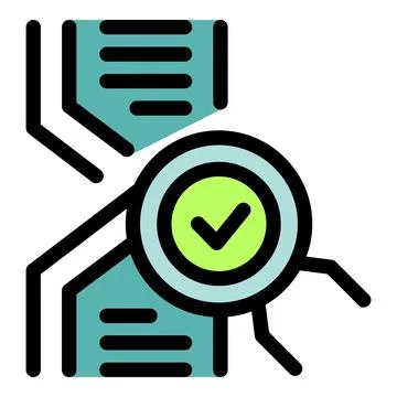 Smart contract verifying document with automated system Stockillustratie