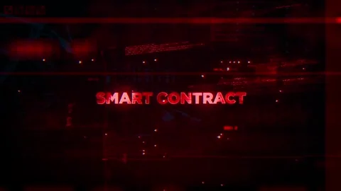 Smart Contract Word on Hacker concept technology futuristic data background Stock Footage 343352190