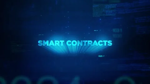 Smart contracts concept technology futuristic data background Stock Footage 343352192