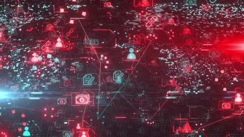 Smart contracts decentralized business computer protocol on blockchain network Stock Footage 178776656