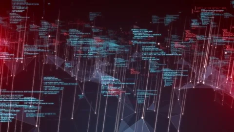 Smart Contracts Network Revolution Information Technology, using Big Data cloud  Stock Footage 267792774