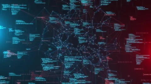 Smart Contracts Network Revolution Information Technology, using Big Data Stock Footage 267793617