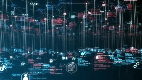 Smart Contracts, Revolutionizing Data Security, animation render Stock Footage 249779257