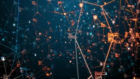 Smart Contracts using blockchain algorithms, Big Data, Cloud for Next-Gen Networ Stock Footage 245325093