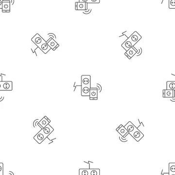Smart control electricity pattern seamless vector Stock Illustration