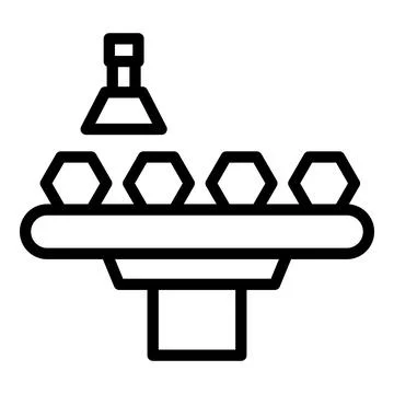 Smart conveyor icon outline vector. Factory process Illustrazione stock