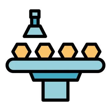 Smart conveyor icon vector flat Stock Illustration
