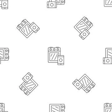 Smart cooker stove pattern seamless vector 스톡 일러스트