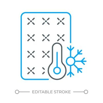 Smart cooling sleep tech two color line icon Stock Illustration