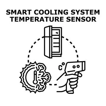 Smart cooling system temperature sensor concept vector Stock Illustration
